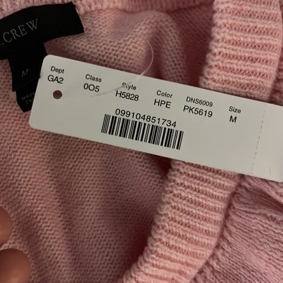 NWT J Crew Pullover PINK Ruffle V-Neck Sweater Sz M - Picture 10 of 11
